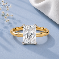 Lab Grown Radiant Diamond Two-Tone Solitaire Engagement Ring