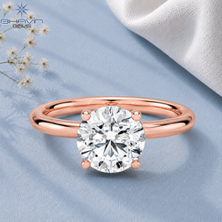 Round Diamond Solitaire Engagement Ring with Modern Crossover Setting