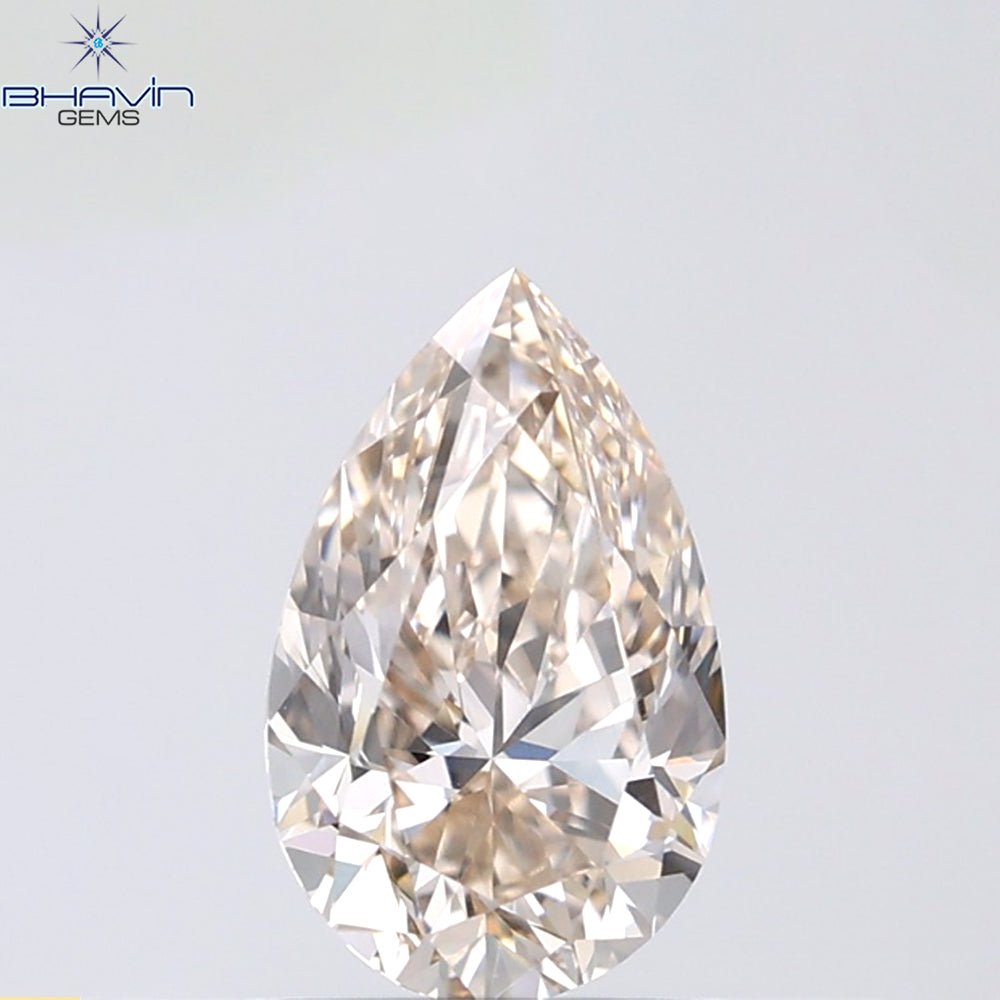 1.07 CT Pear Shape Natural Diamond Brown Color VVS1 Clarity (8.74 MM)