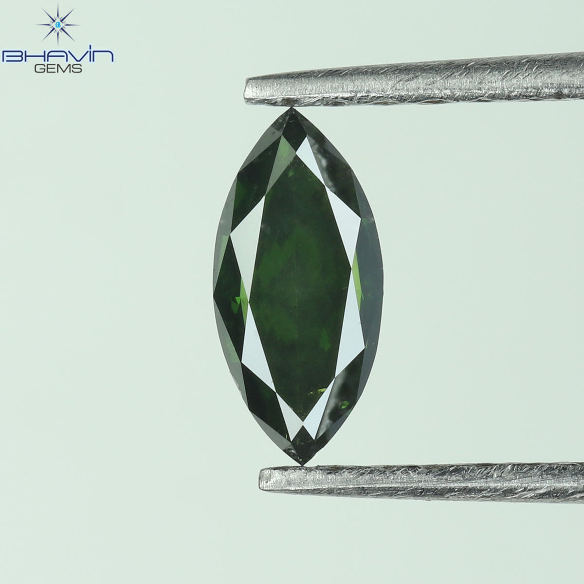 0.34 CT Natural Marquise Diamond Enhanced Green Color Clarity SI1 (6.36 MM)