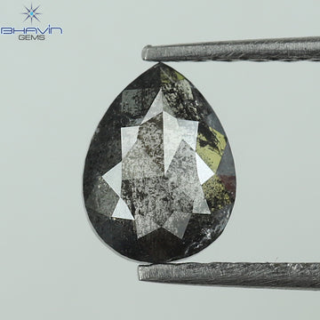 0.42 CT ペアシェイプ ナチュラル ルース ダイヤモンド ソルト アンド ペッパー カラー I3 クラリティ (5.62 MM)