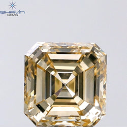 1.02 CT Asscher Shape Natural Diamond Orange Color VS1 Clarity ( 5.75 MM)