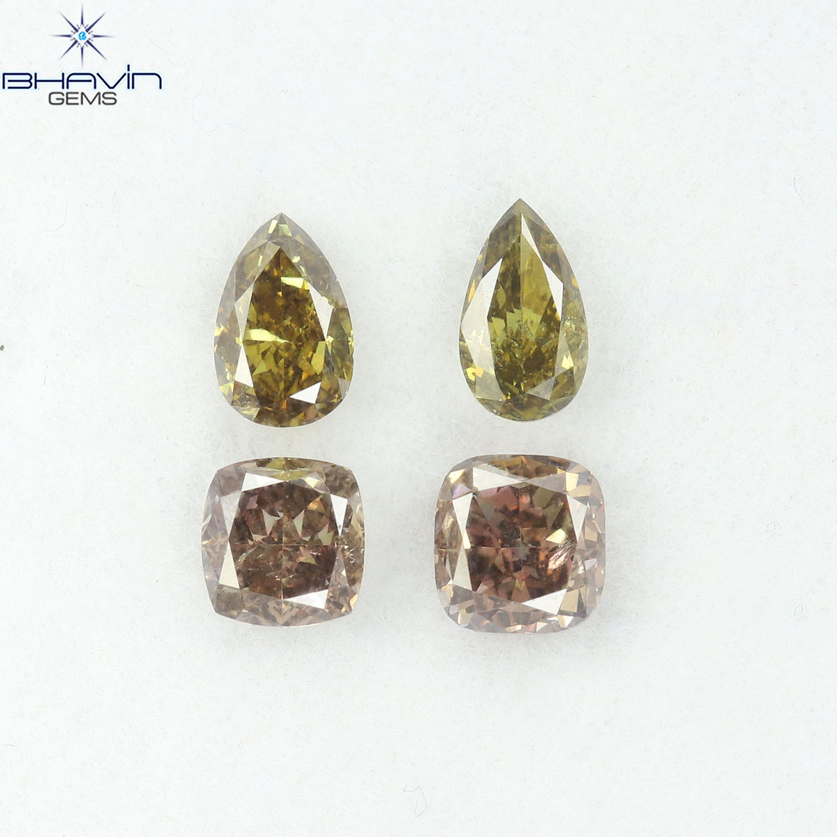 1.54 CT/4 Pcs Natural Mix Diamond Mix Fancy Color Clarity SI (5.44 MM)