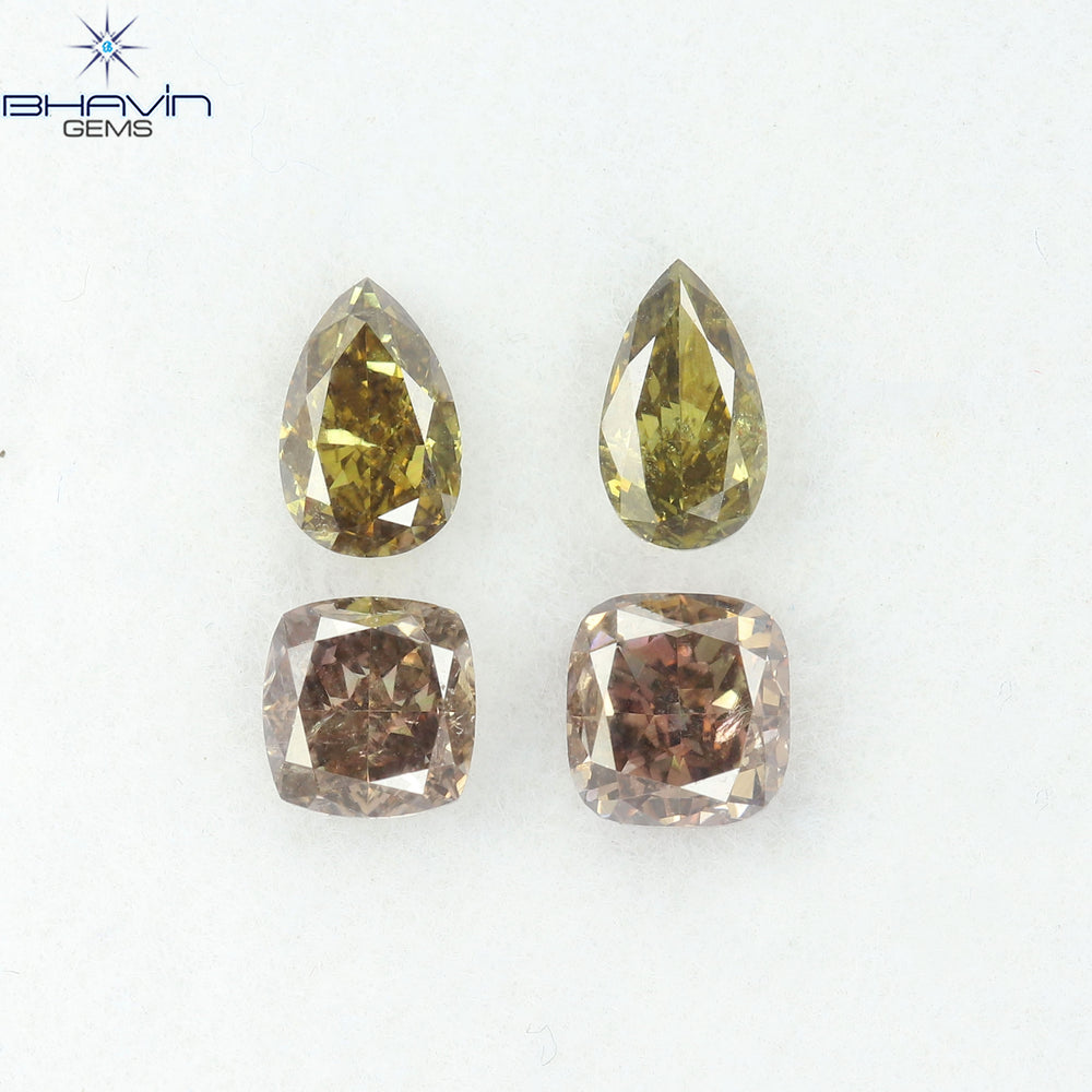 1.54 CT/4 Pcs Natural Mix Diamond Mix Fancy Color Clarity SI (5.44 MM)