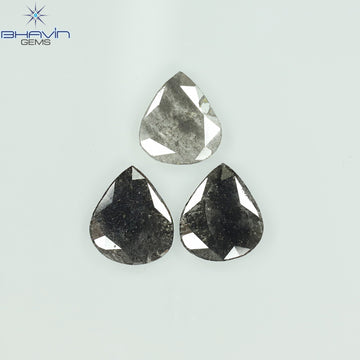 1.75 CT/5 ピース スライス形状 天然ダイヤモンド ソルト アンド ペッパー カラー I3 クラリティ (10.45 MM)