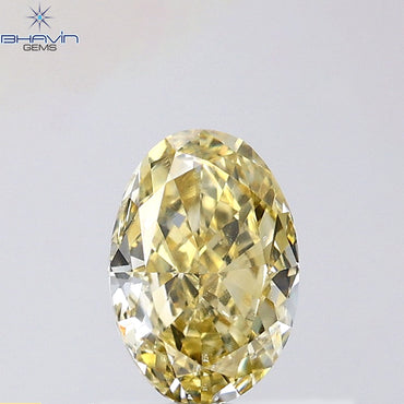 1.00 CT Oval Shape Natural Diamond Orange Color VS2 Clarity (7.07 MM)