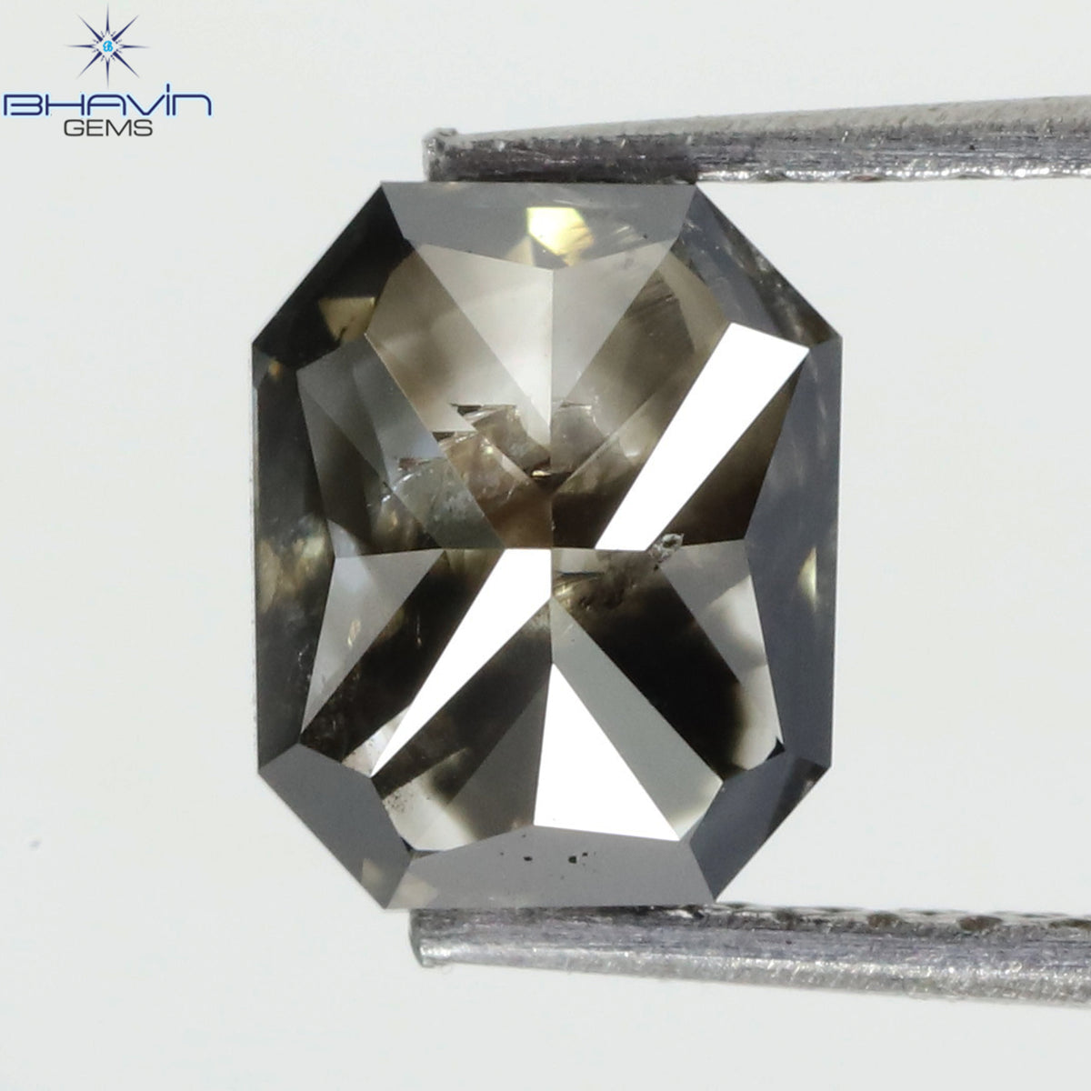 4.72 CT、ヘキサゴン ダイヤモンド、ソルト アンド ペッパー カラー、クラリティ I3