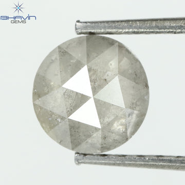 0.81 CT ラウンド ローズカット シェイプ 天然ダイヤモンド ソルト＆ペッパーカラー I3 クラリティ (5.66 MM)