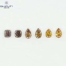 1.33 CT/6 Pcs Natural Mix Diamond Mix Fancy Color Clarity SI (4.92 MM)