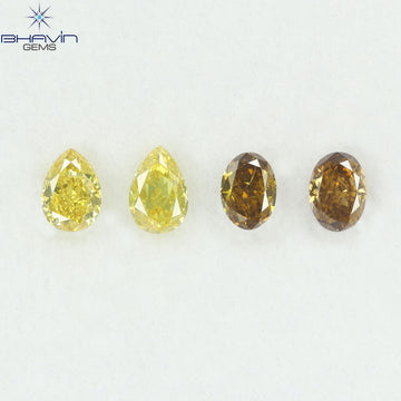 0.85 CT/4 Pcs Natural Mix Diamond Mix Fancy Color Clarity SI (4.62 MM)