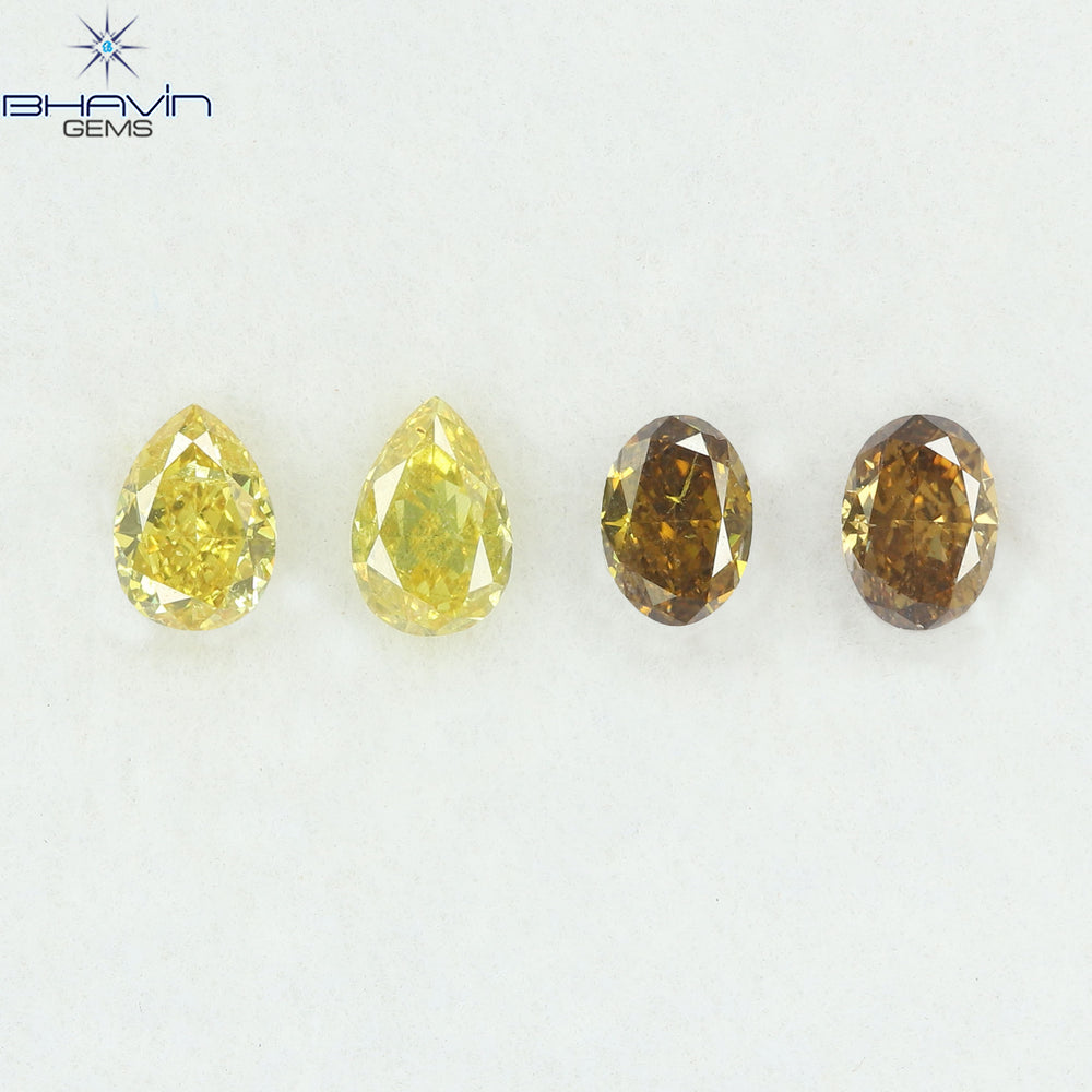 0.85 CT/4 Pcs Natural Mix Diamond Mix Fancy Color Clarity SI (4.62 MM)