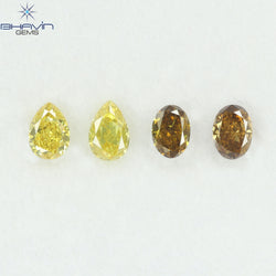 0.85 CT/4 Pcs Natural Mix Diamond Mix Fancy Color Clarity SI (4.62 MM)