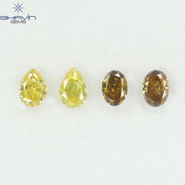 0.85 CT/4 Pcs Natural Mix Diamond Mix Fancy Color Clarity SI (4.62 MM)