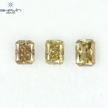 0.86 CT/3 Pcs Natural Mix Diamond Brown Color Clarity SI (4.50 MM)
