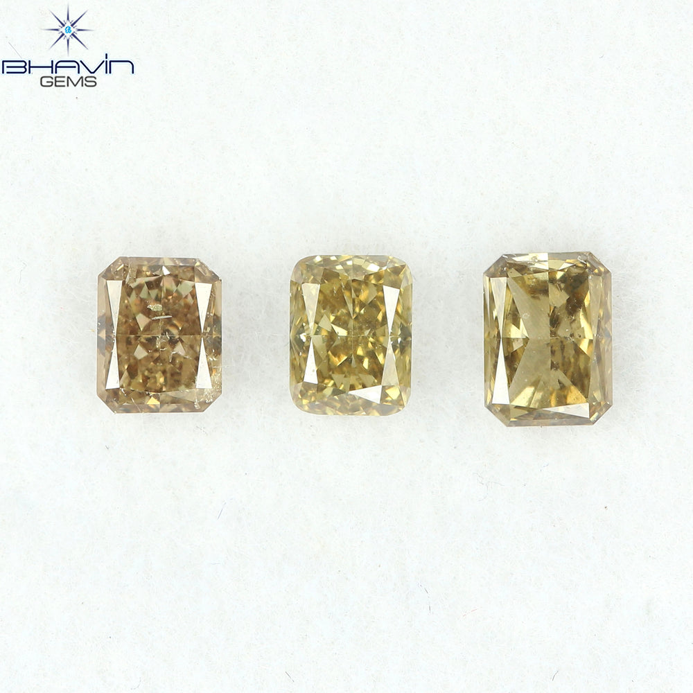 0.86 CT/3 Pcs Natural Mix Diamond Brown Color Clarity SI (4.50 MM)