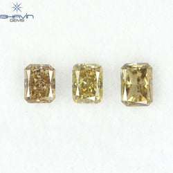 0.86 CT/3 Pcs Natural Mix Diamond Brown Color Clarity SI (4.50 MM)