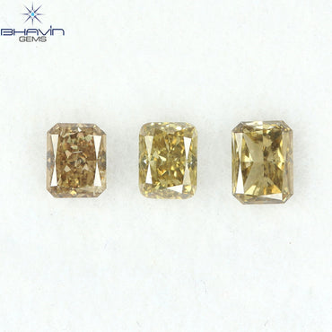 0.86 CT/3 Pcs Natural Mix Diamond Brown Color Clarity SI (4.50 MM)