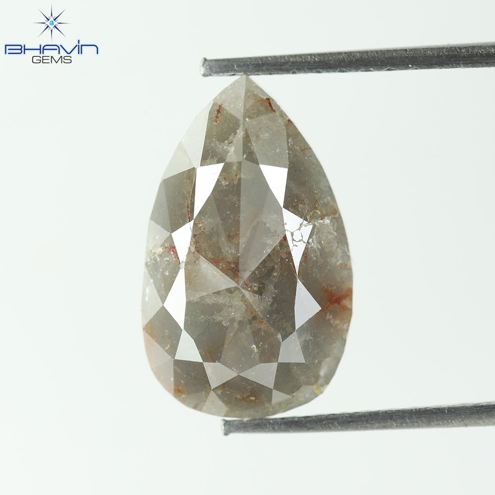 2.78 CT ペアシェイプ 天然ルースダイヤモンド ソルト＆ペッパーカラー I3 クラリティ (12.68 MM)
