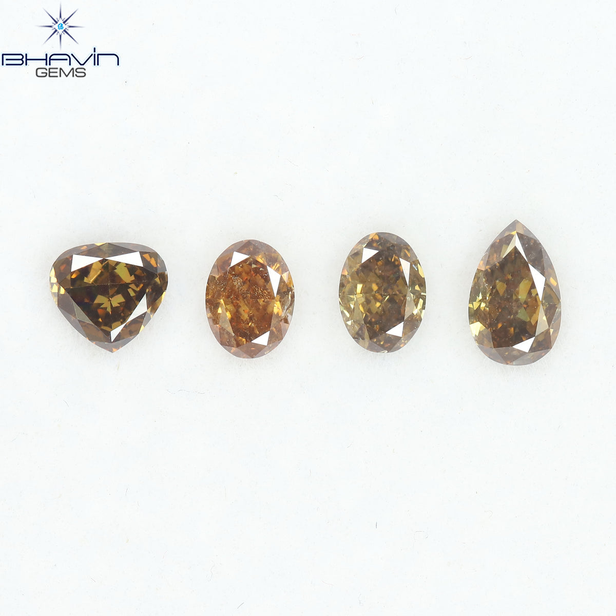 1.13 CT/4 Pcs Natural Mix Diamond Brown Color Clarity VS (5.44 MM)