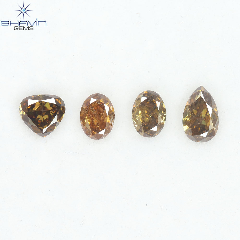 1.13 CT/4 Pcs Natural Mix Diamond Brown Color Clarity VS (5.44 MM)