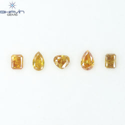 1.21 CT/5 Pcs Natural Mix Diamond Yellow-Orange Color Clarity I1 (5.20 MM)