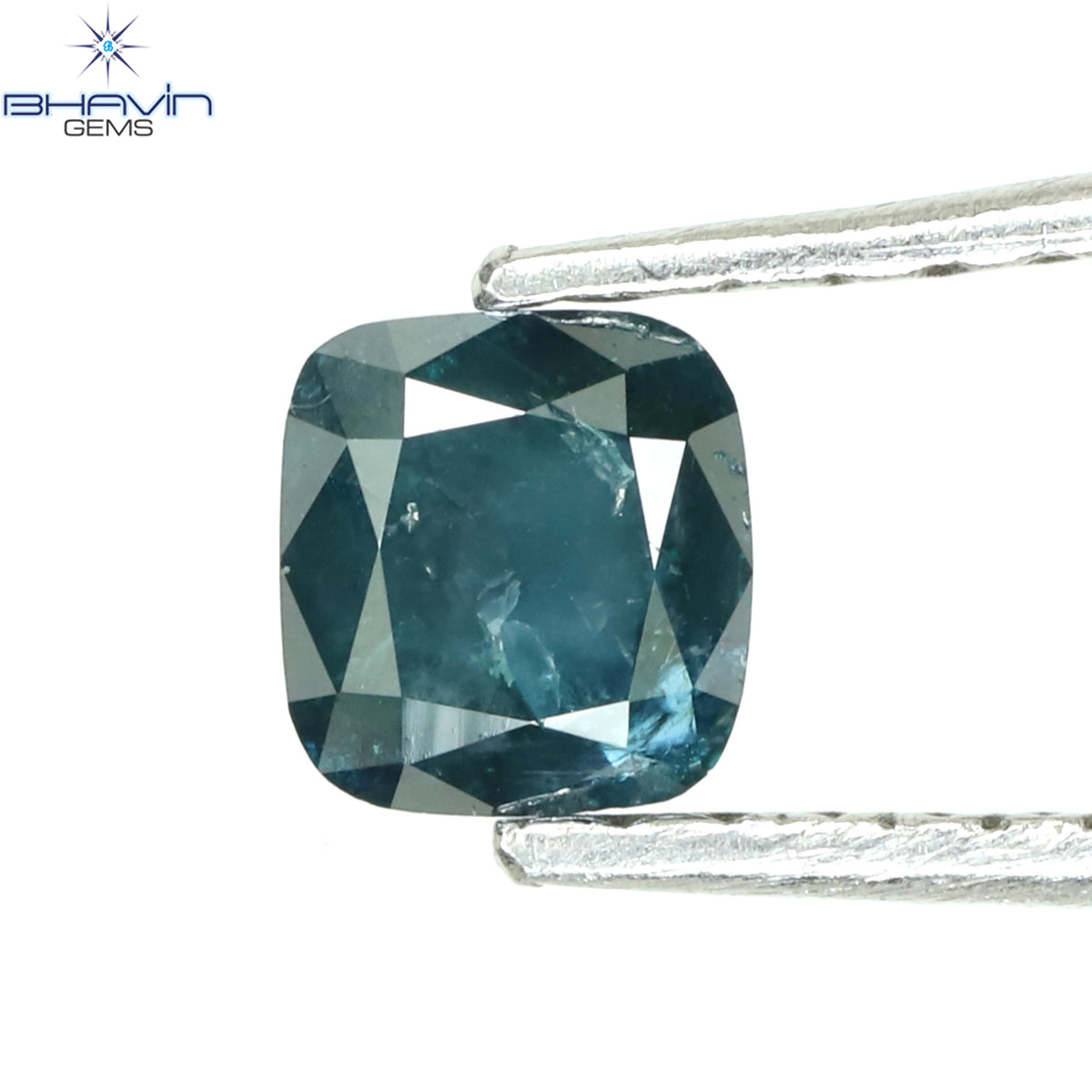 0.43 CT Natural Cushion Diamond Enhanced Blue Color Clarity I3 (4.27 MM)