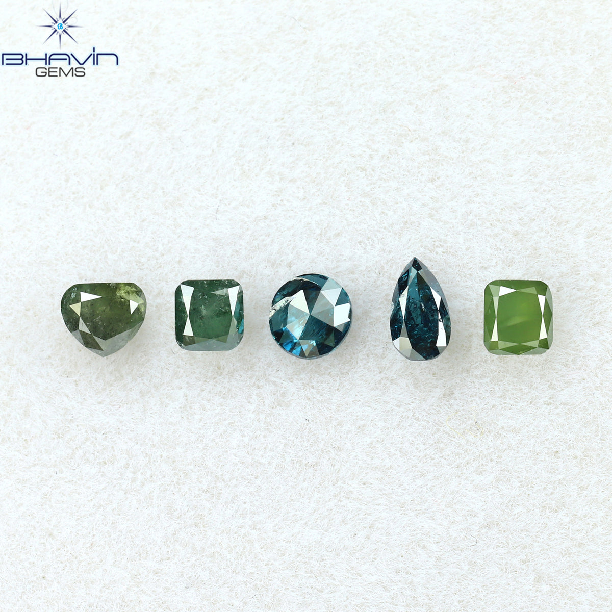 0.57 CT/5 Pcs Natural Mix Shape Diamond Enhanced Mix Color Clarity I3 (4.08 MM)