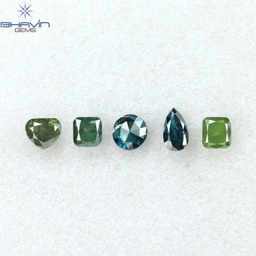 0.57 CT/5 Pcs Natural Mix Shape Diamond Enhanced Mix Color Clarity I3 (4.08 MM)