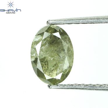 1.22 CT Oval Shape Natural Loose Diamond Green Color I3 Clarity (7.43 MM)