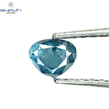 0.34 CT Natural Heart Diamond Enhanced Blue Color Clarity I3 (4.31 MM)