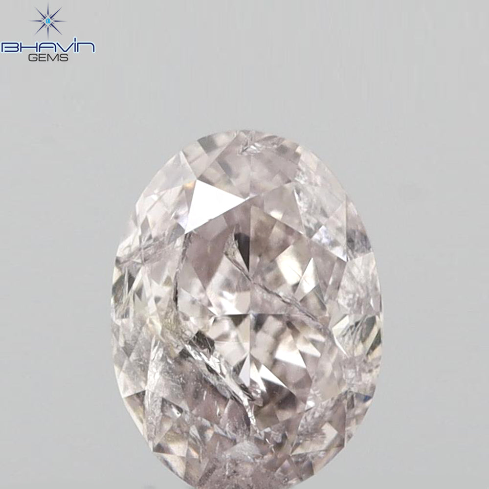 0.55 CT Oval Shape Natural Diamond Pink Color I2 Clarity (5.69 MM)