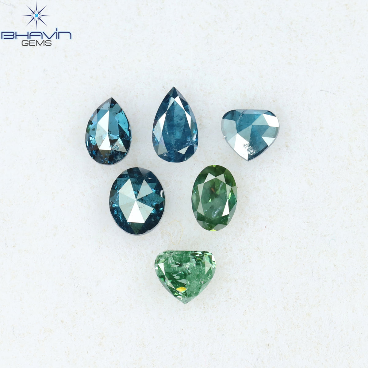 0.49 CT/6 PCS ミックスダイヤモンド 天然ダイヤモンド ミックスダイヤモンド I2 クラリティ (3.85 MM)