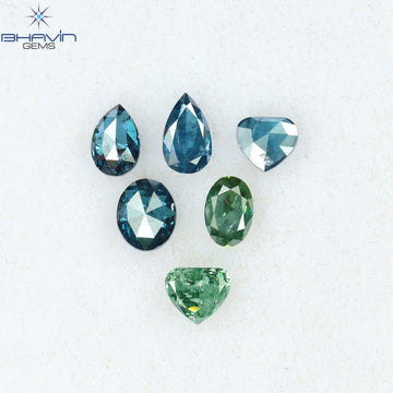0.49 CT/6 PCS ミックスダイヤモンド 天然ダイヤモンド ミックスダイヤモンド I2 クラリティ (3.85 MM)