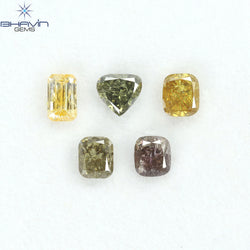 2.17 CT/5 Pcs Natural Mix Diamond Mix Fancy Color Clarity I1 (5.14 MM)