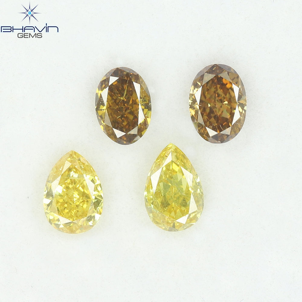 0.85 CT/4 Pcs Natural Mix Diamond Mix Fancy Color Clarity SI (4.62 MM)