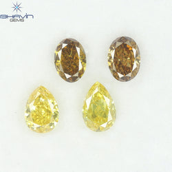 0.85 CT/4 Pcs Natural Mix Diamond Mix Fancy Color Clarity SI (4.62 MM)