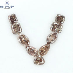 2.42 CT/9 Pcs Natural Mix Diamond Brown Pink Color Clarity SI (5.55 MM)