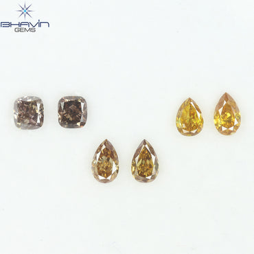 1.33 CT/6 Pcs Natural Mix Diamond Mix Fancy Color Clarity SI (4.92 MM)