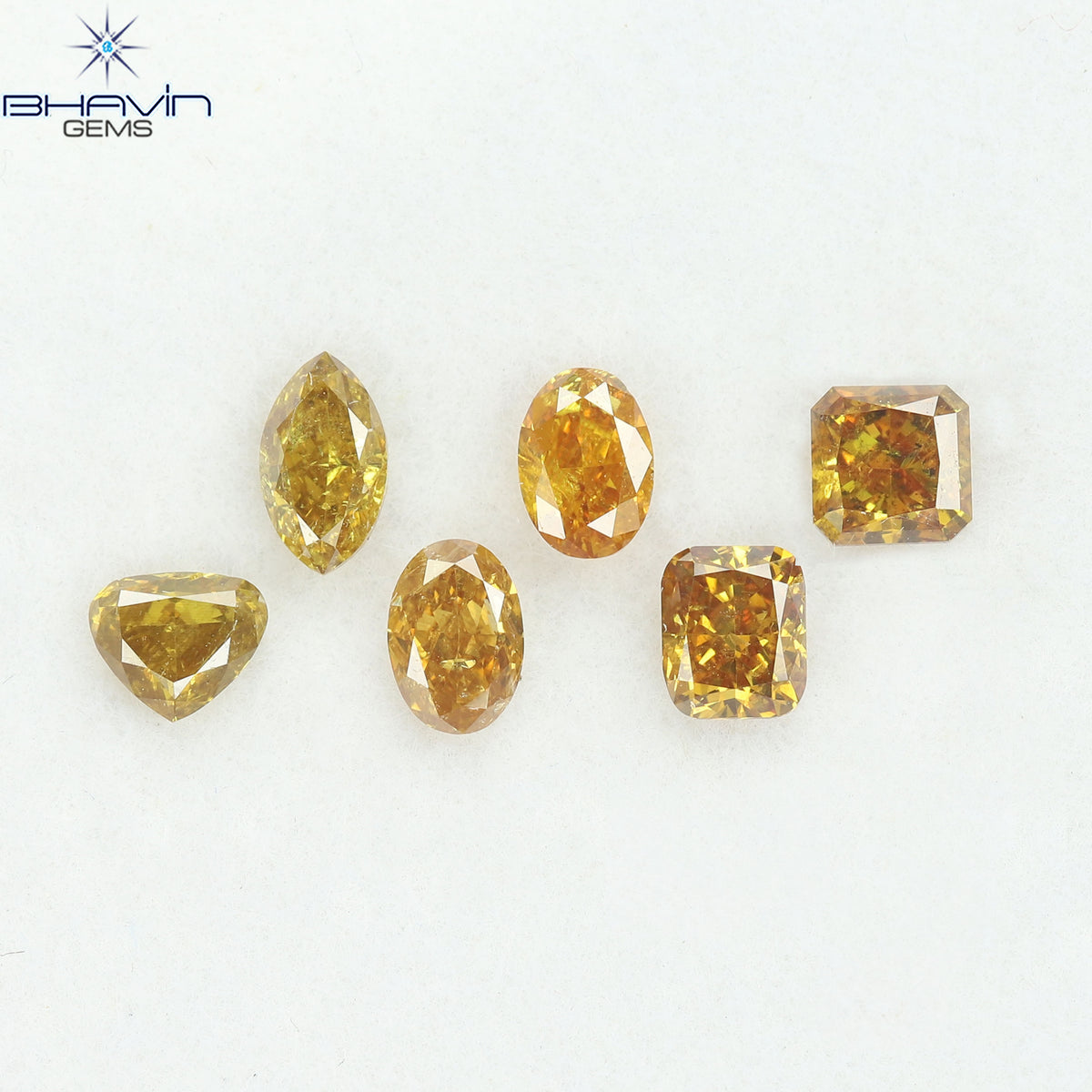 1.30 CT/6 Pcs Natural Mix Diamond Orange Color Clarity I1 (4.88 MM)
