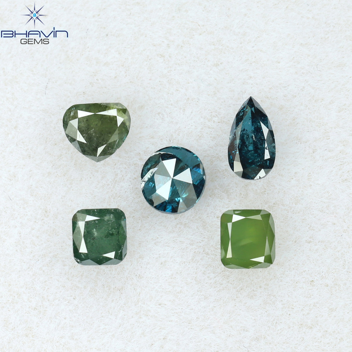 0.57 CT/5 Pcs Natural Mix Shape Diamond Enhanced Mix Color Clarity I3 (4.08 MM)