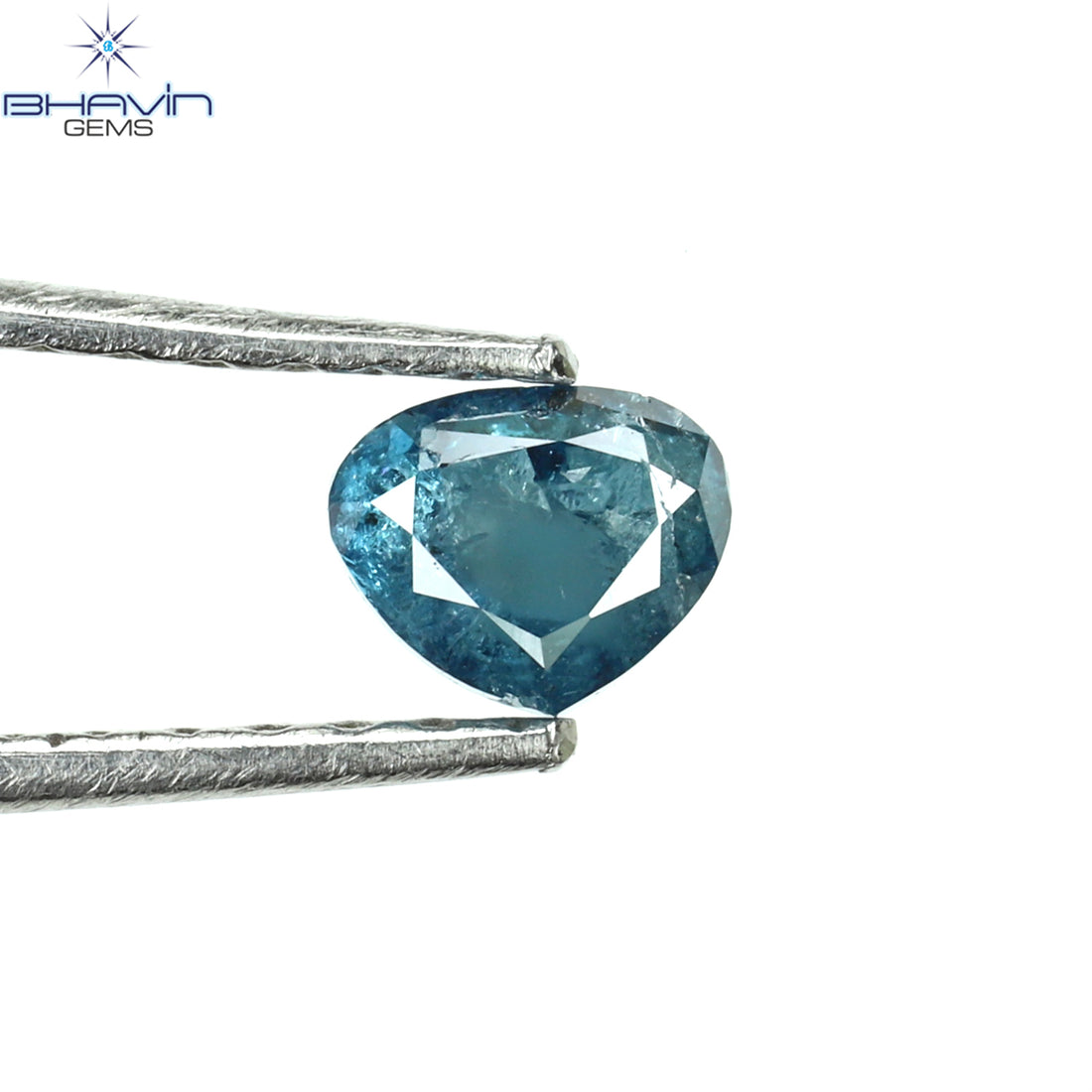 0.34 CT Natural Heart Diamond Enhanced Blue Color Clarity I3 (4.31 MM)