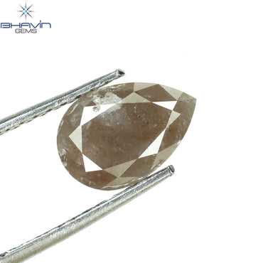 1.42 CT Pear Shape Natural Diamond Brown Pink Color I3 Clarity (8.58 MM)
