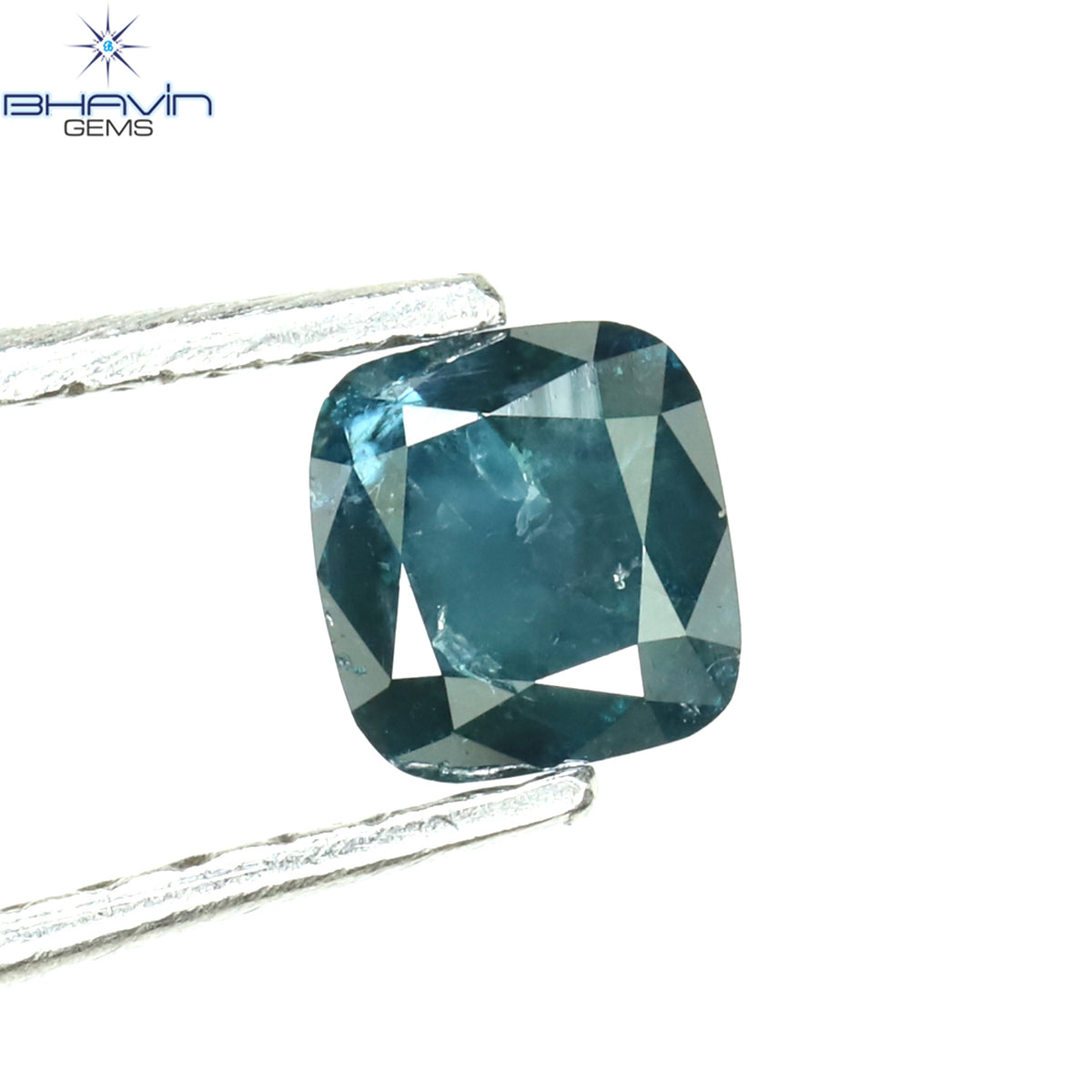 0.43 CT Natural Cushion Diamond Enhanced Blue Color Clarity I3 (4.27 MM)