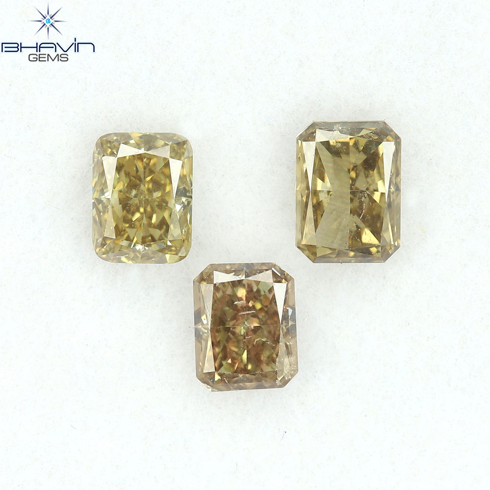 0.86 CT/3 Pcs Natural Mix Diamond Brown Color Clarity SI (4.50 MM)