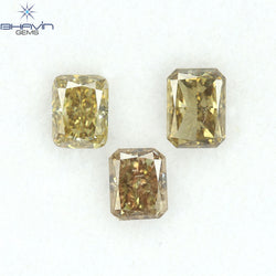 0.86 CT/3 Pcs Natural Mix Diamond Brown Color Clarity SI (4.50 MM)