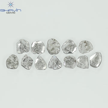 2.15 CT/12 Pcs Natural Slice Diamond Salt and Pepper Color Clarity I3 (6.10 MM)