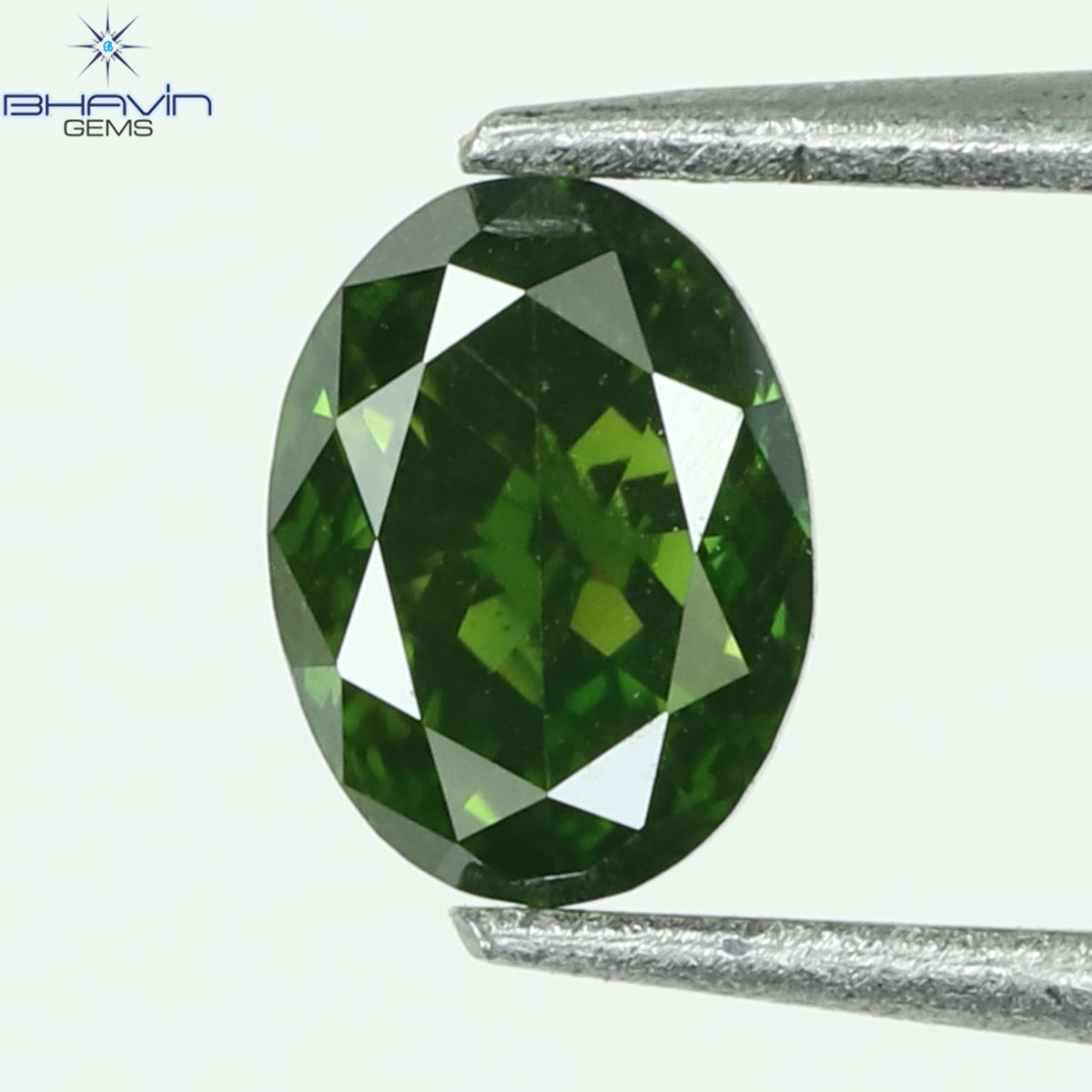 0.15 CT オーバル シェイプ ナチュラル ダイヤモンド グリーン カラー SI1 クラリティ (3.73 MM)