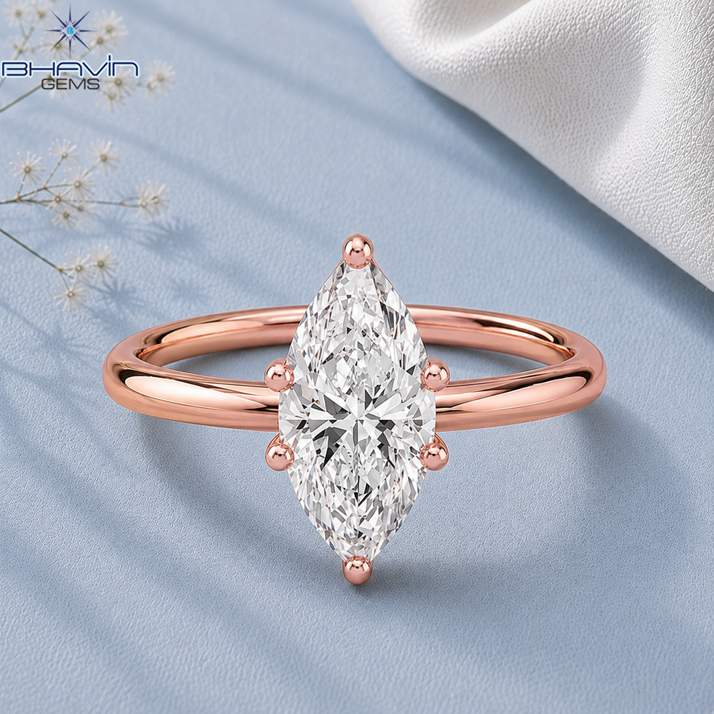 Marquise Cut Diamond Classic Solitaire Engagement Ring