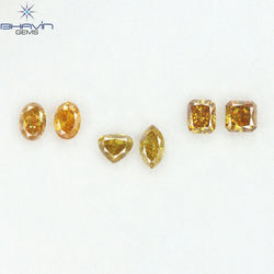 1.30 CT/6 Pcs Natural Mix Diamond Orange Color Clarity I1 (4.88 MM)