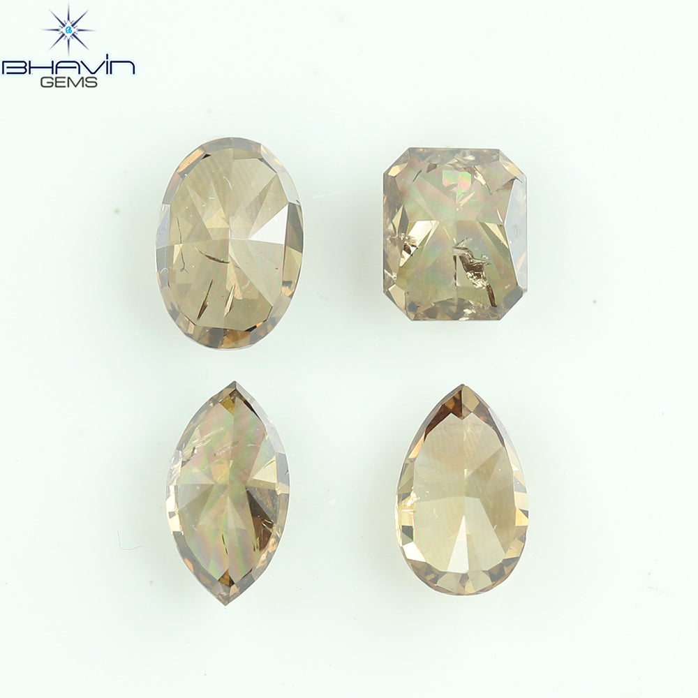 0.97 CT/4 Pcs Natural Mix Diamond Brown Color Clarity SI (4.78 MM)